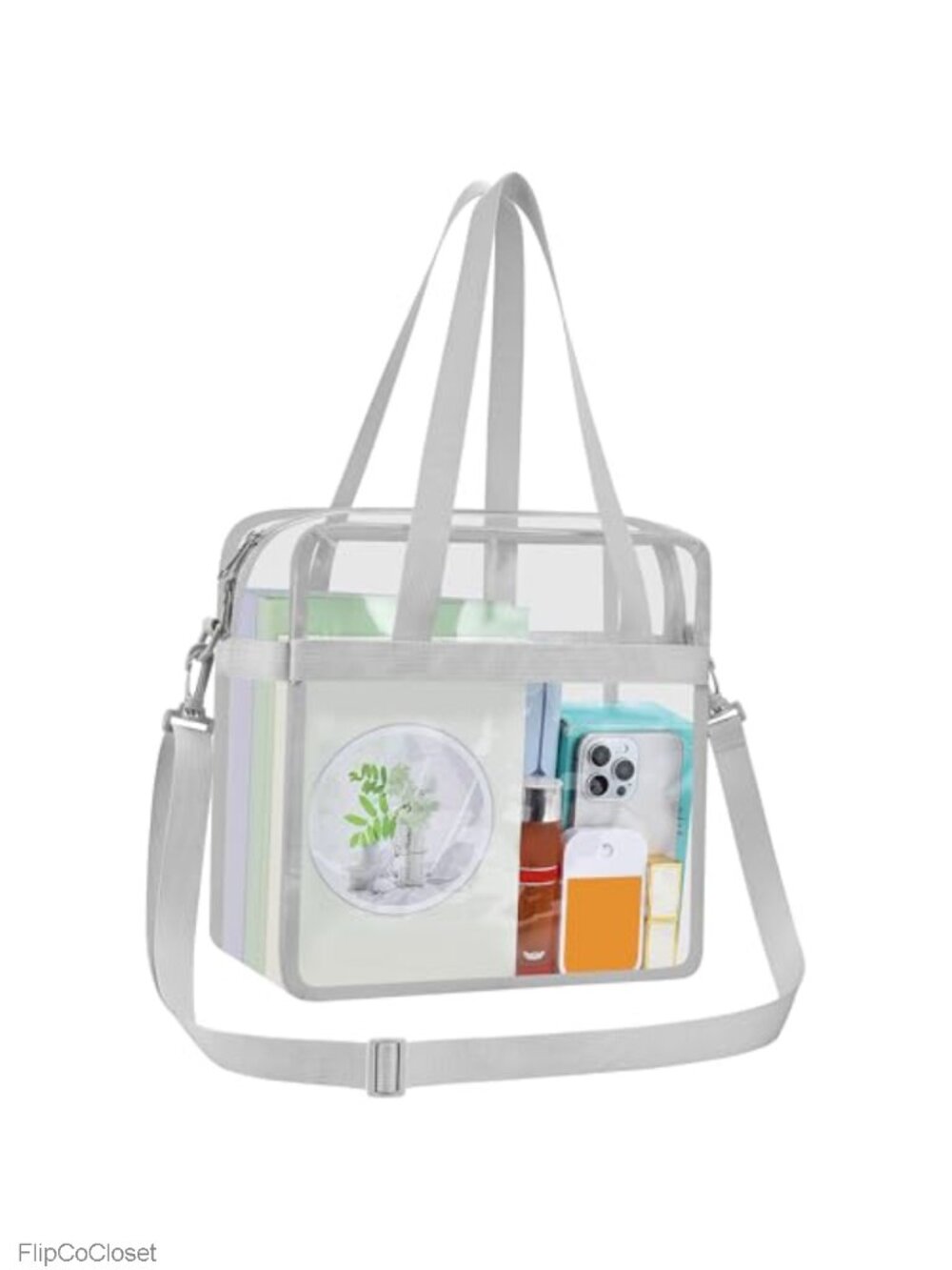 Clear Tote Bag Stadium Approved 12x6x12 PVC Crossbody Adjustable Strap